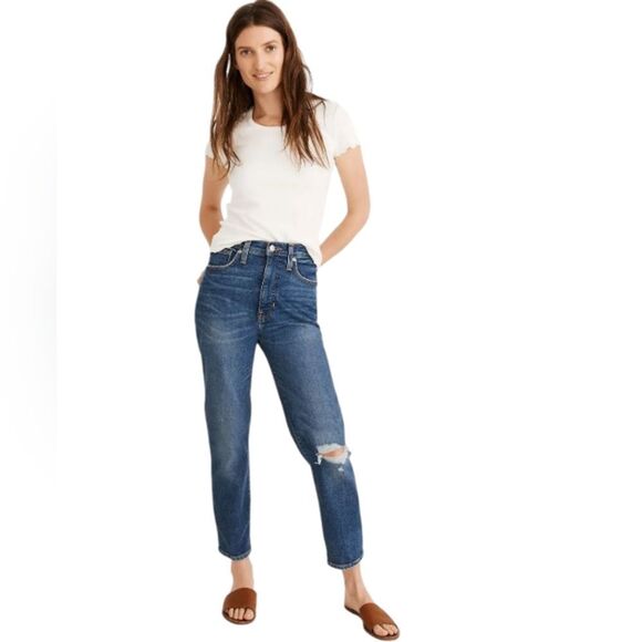 Madewell The Mom Jean In Medium Ellwyn Wash Zip Fly Size 28 - Picture 1 of 11